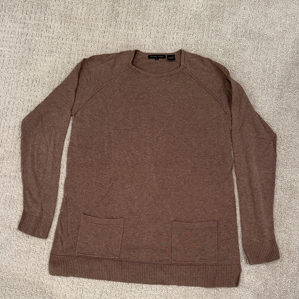 JEANNE PIERRE Women's Brown Crew Neck Sweater